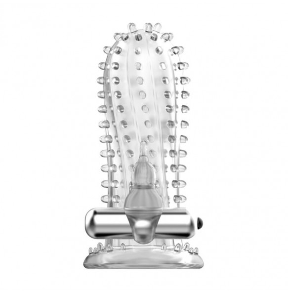 BAILE - BRAVE MAN Crystal Penis Vibrating Sleeve (L:14cm - D:4.5cm)